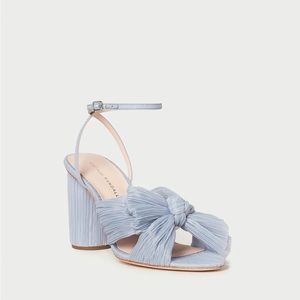 Loeffler Randall Camellia Blue Pleated Bow Heel